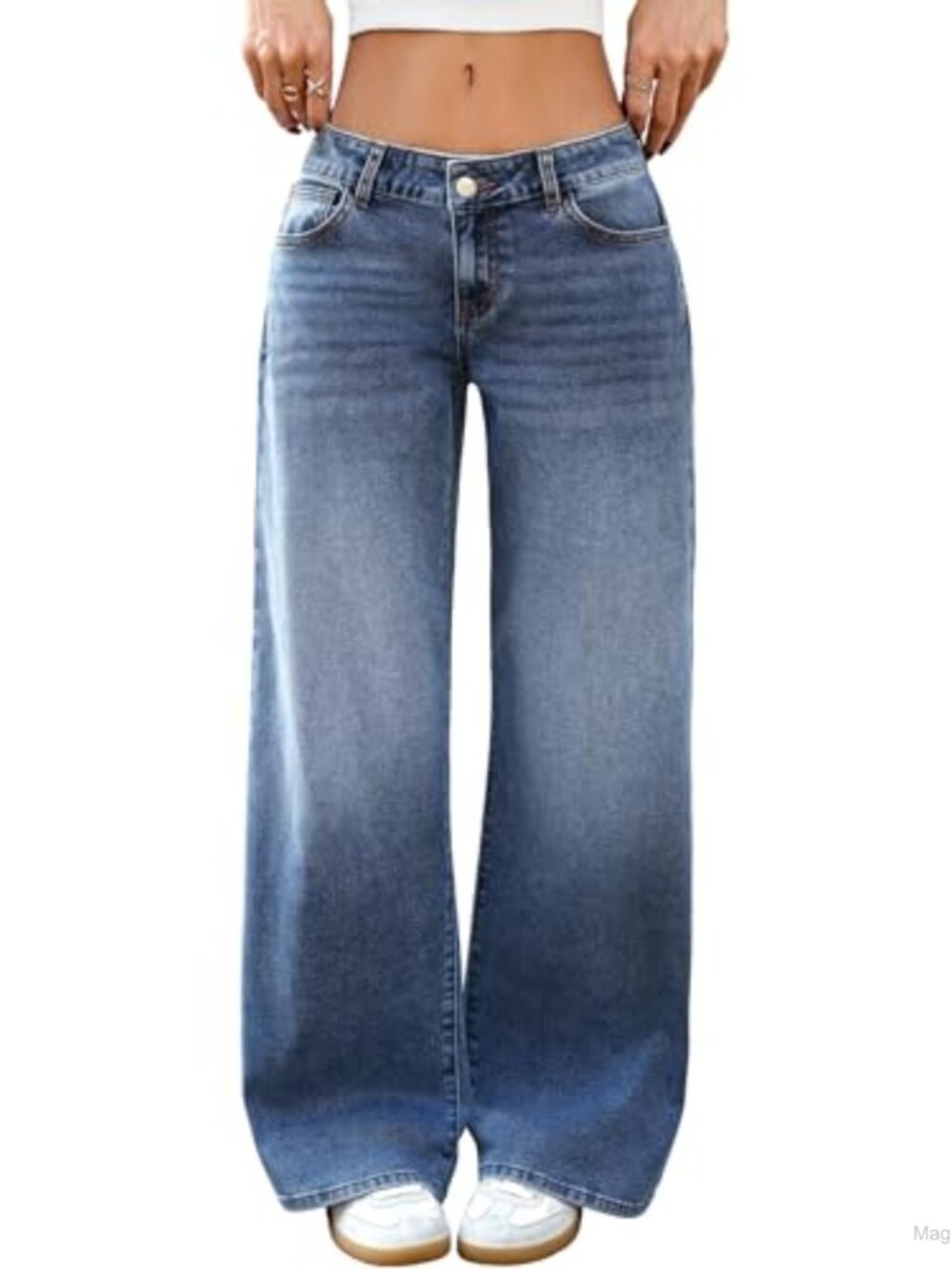 Low-Rise Baggy Jeans for Women Y2K Loose Denim Wide Leg Pants